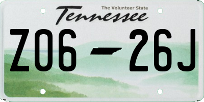 TN license plate Z0626J