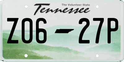 TN license plate Z0627P