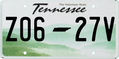 TN license plate Z0627V