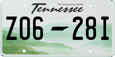 TN license plate Z0628I