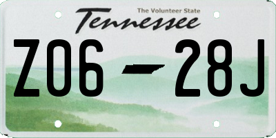 TN license plate Z0628J
