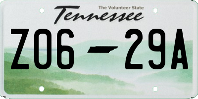 TN license plate Z0629A