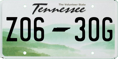 TN license plate Z0630G