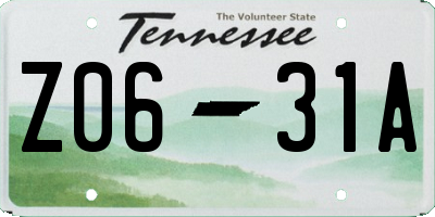 TN license plate Z0631A