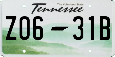 TN license plate Z0631B