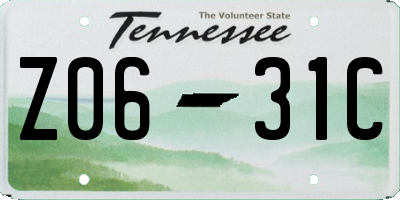 TN license plate Z0631C