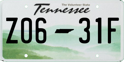 TN license plate Z0631F