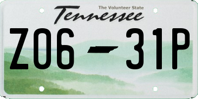 TN license plate Z0631P
