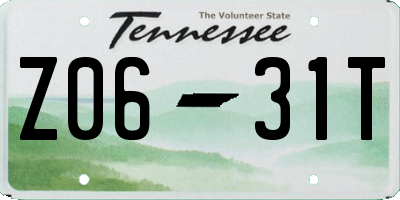 TN license plate Z0631T