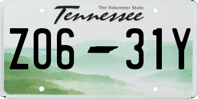 TN license plate Z0631Y