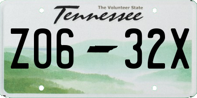 TN license plate Z0632X