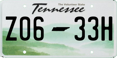 TN license plate Z0633H