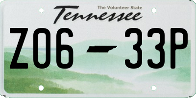 TN license plate Z0633P