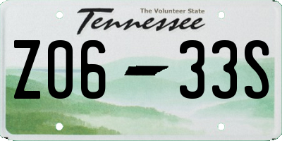 TN license plate Z0633S
