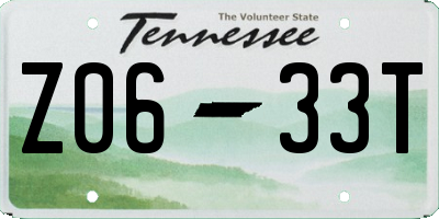 TN license plate Z0633T
