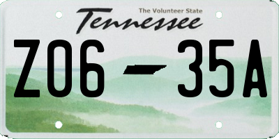 TN license plate Z0635A