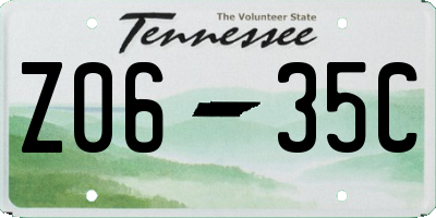 TN license plate Z0635C