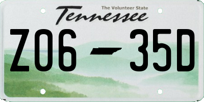 TN license plate Z0635D