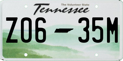 TN license plate Z0635M