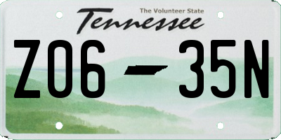 TN license plate Z0635N