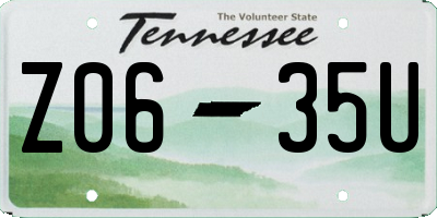 TN license plate Z0635U