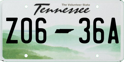 TN license plate Z0636A