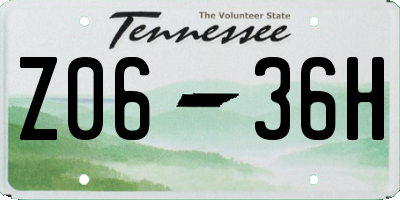 TN license plate Z0636H