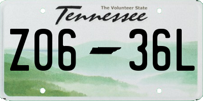 TN license plate Z0636L