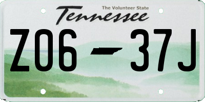 TN license plate Z0637J