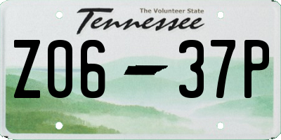 TN license plate Z0637P