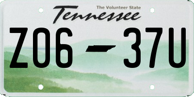 TN license plate Z0637U