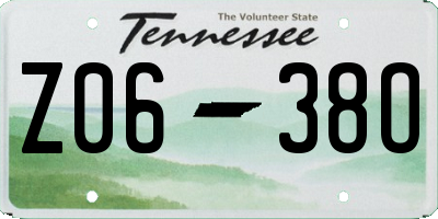 TN license plate Z0638O