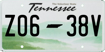 TN license plate Z0638V