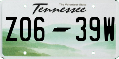TN license plate Z0639W