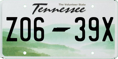 TN license plate Z0639X