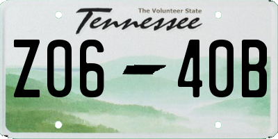 TN license plate Z0640B
