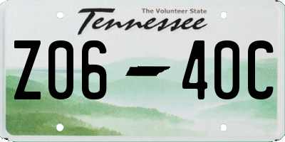 TN license plate Z0640C