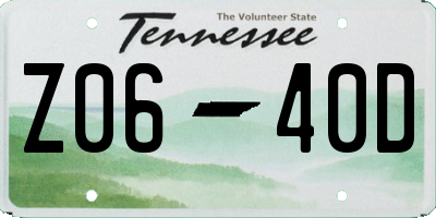 TN license plate Z0640D