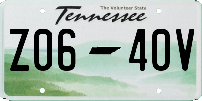 TN license plate Z0640V