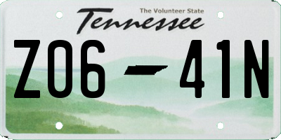 TN license plate Z0641N