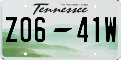 TN license plate Z0641W