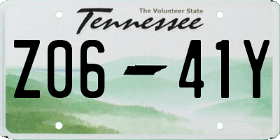 TN license plate Z0641Y