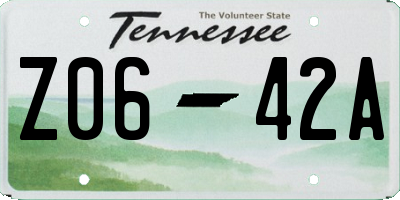 TN license plate Z0642A