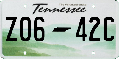 TN license plate Z0642C