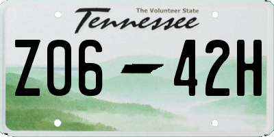 TN license plate Z0642H