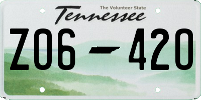 TN license plate Z0642O