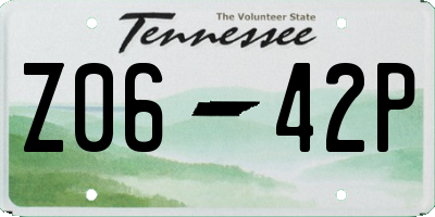 TN license plate Z0642P