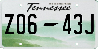 TN license plate Z0643J