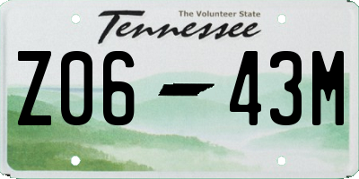 TN license plate Z0643M