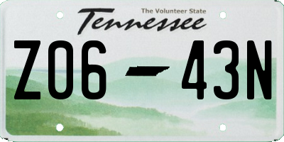 TN license plate Z0643N